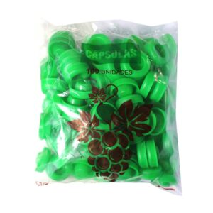 Cápsulas de plástico verdes para engarrafar