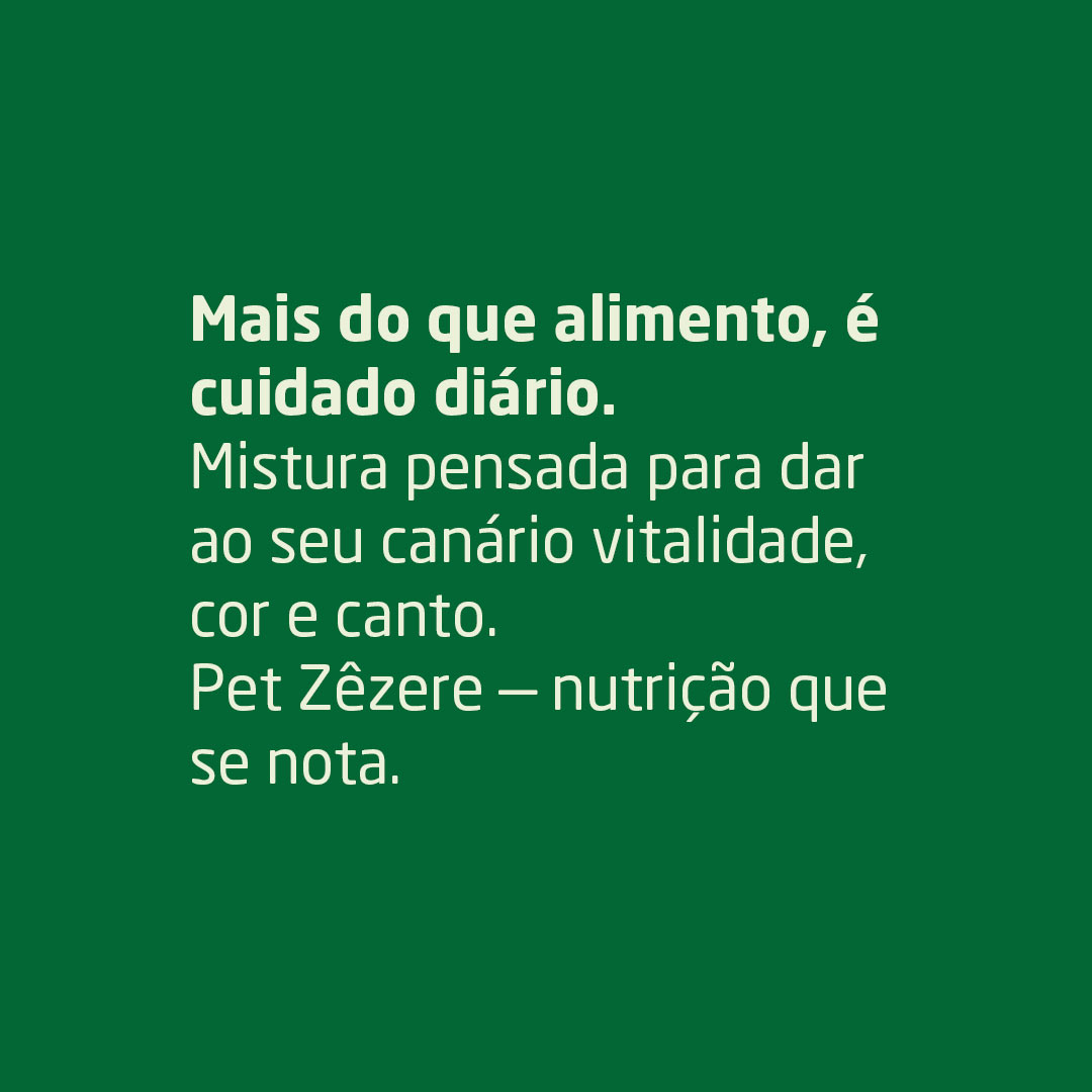Benefícios da mistura para canários Pet Zêzere