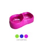 Comedouro duplo plástico 24x15cm pequeno