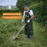 Avental de proteção para uso com roçadora. Material de grande qualidade e proteção contra detritos a alta velocidade