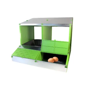 Ninho Duplo Galinhas Poedeiras com Apanha Ovos. Fácil instalação. Permite a recolha de ovos com facilidade e limpeza. Confortável e durável.