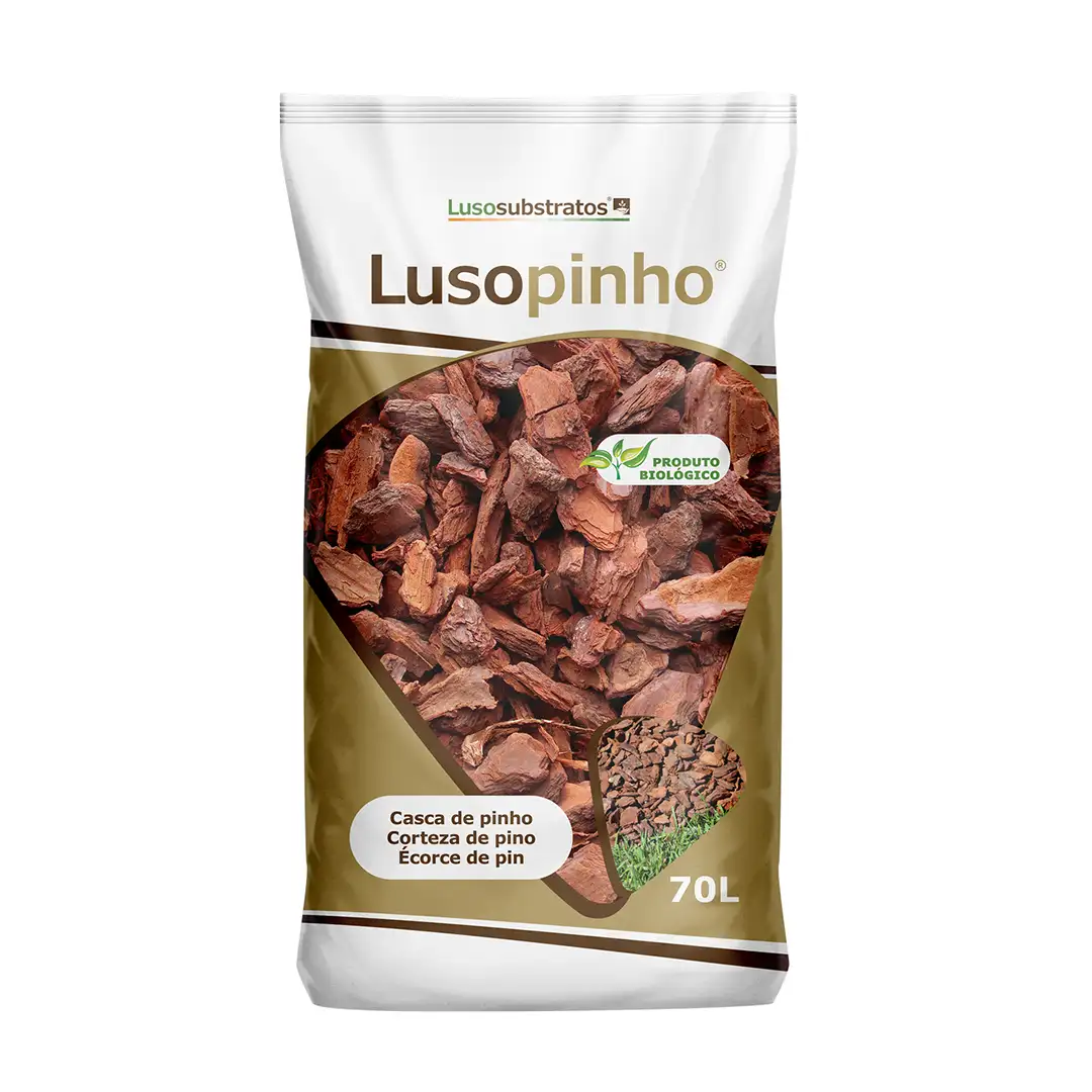 Casca de pinheiro lusopinho saco de 70 litros