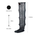 Manga para pesca com diametro 40cm e metros de profundidade. Cabo de fixação incluído.
